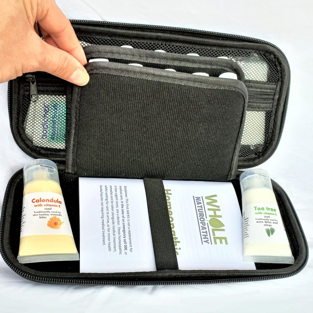 homeopathy first aid kit with detailed instructions