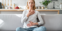 Breathing to move from 'fight or flight' to 'rest and digest'